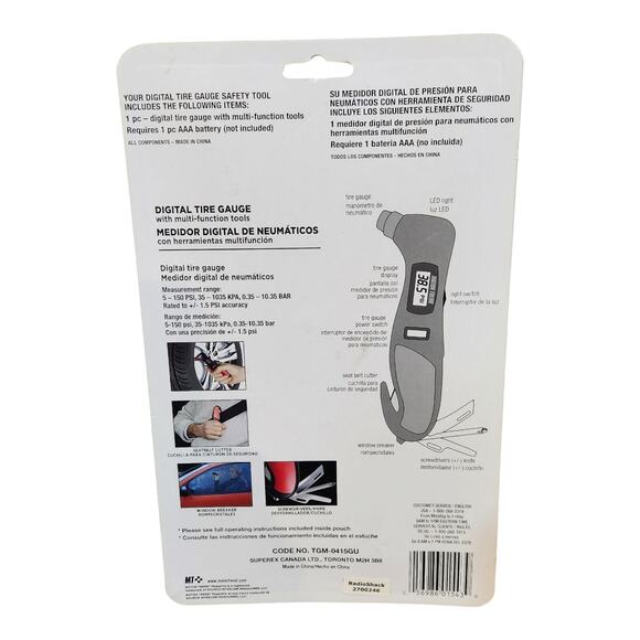 NEW Motor Trend Digital Tire Gauge Multi-function Safety Tool 0415GU - Picture 3 of 3